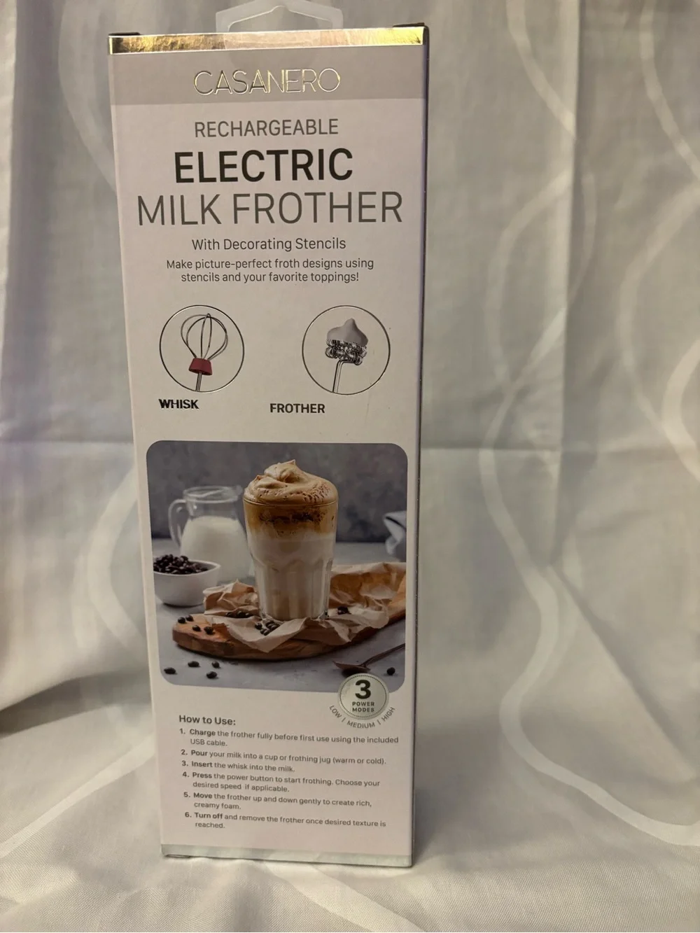 Pink Rechargeable Electric Milk Frother